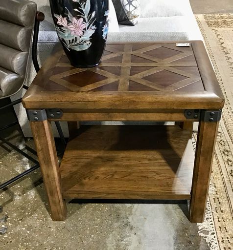 Retro Parquet side/end table, 28"W x 24'L x 25"H