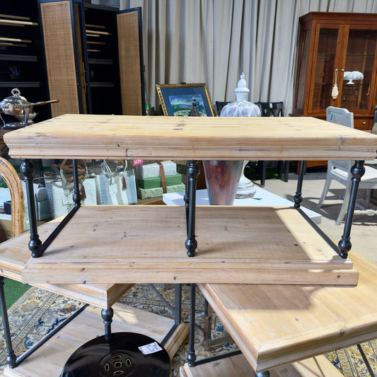Rustic Wood & Metal Coffee Table, 42" L x 22" W x 19" H