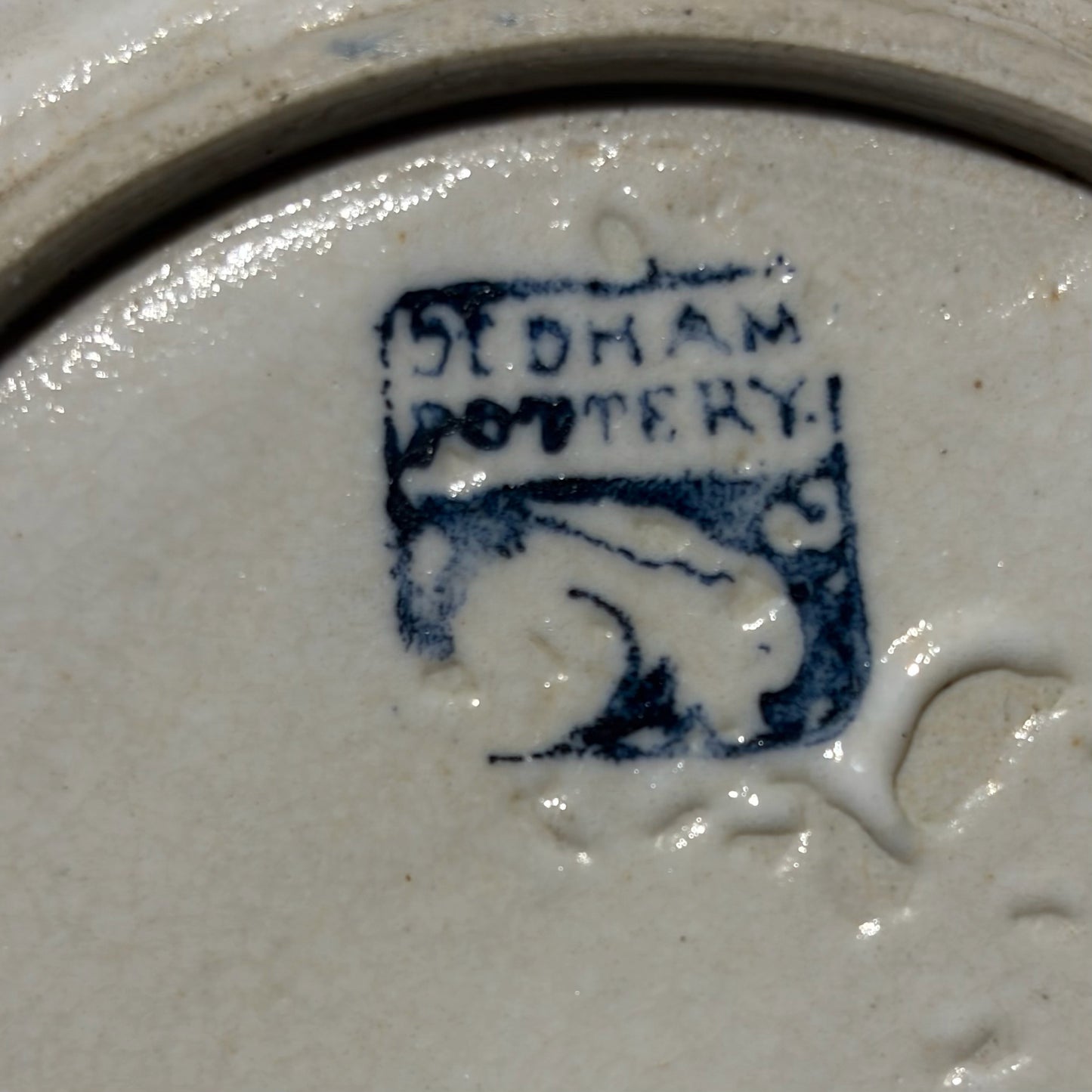 Vintage Dedham Pottery Snow Tree Plate, 6"Dia x 1"D