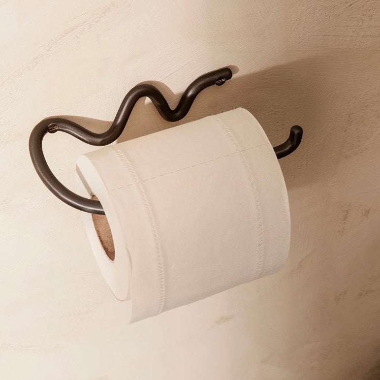 Curvature Toilet Paper Holder, Black Brass, 5.9"W x 3.3"D x 1.8"H
