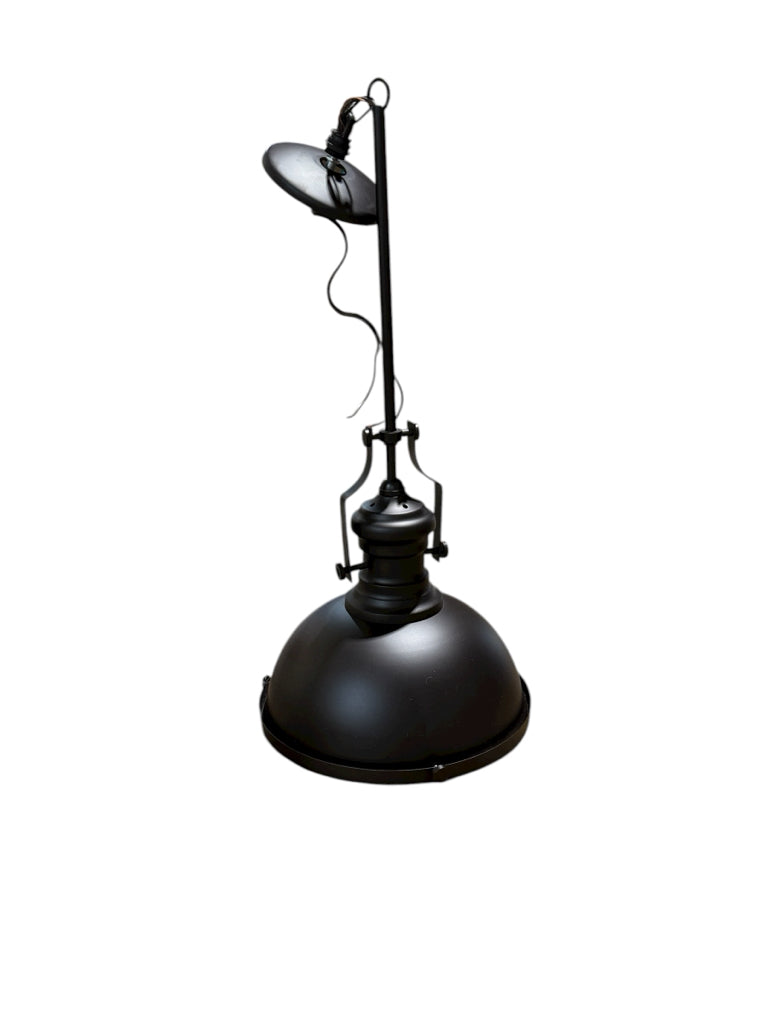 Industrial style single light pendant, 12"W x 12"D x 26"H