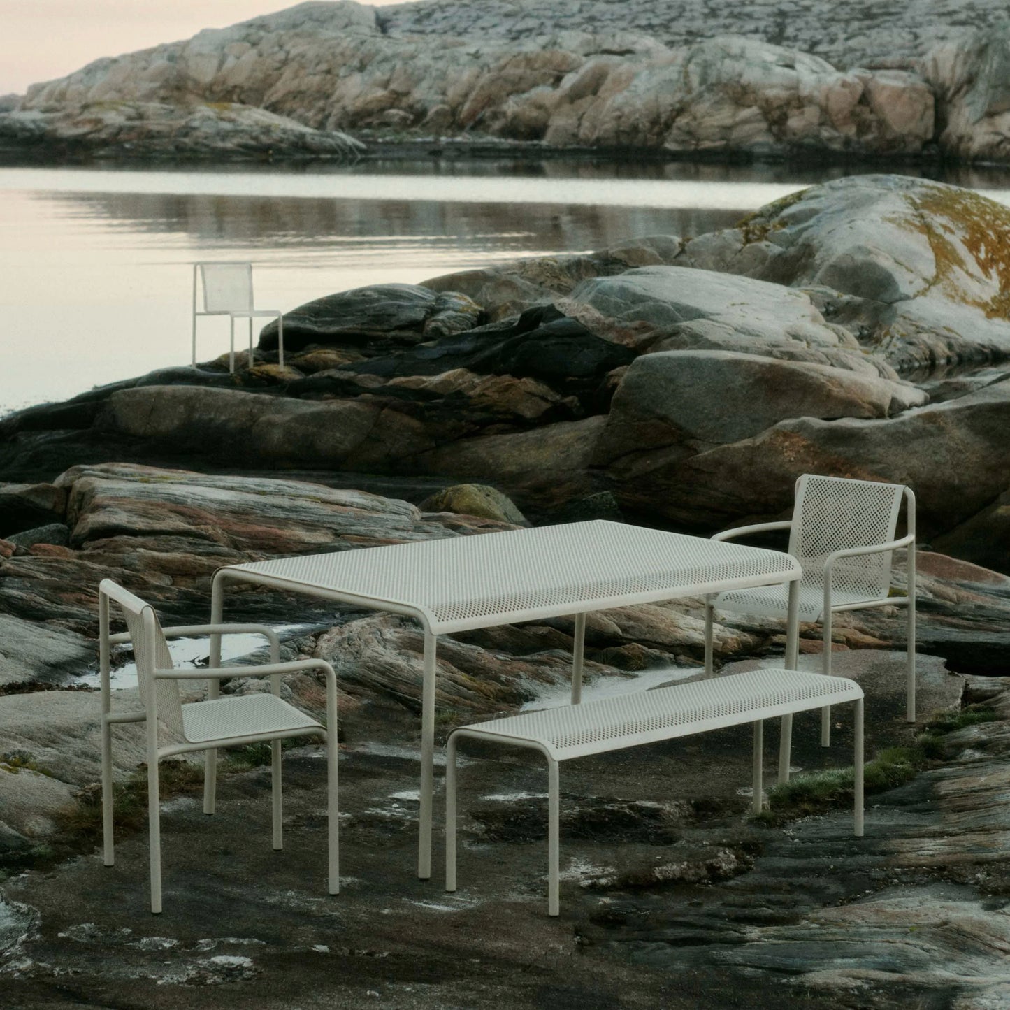 Ferm Living Dapple Outdoor Dining Armchair, Cashmere, 23.6" W x 20.9" D x 31.5"H