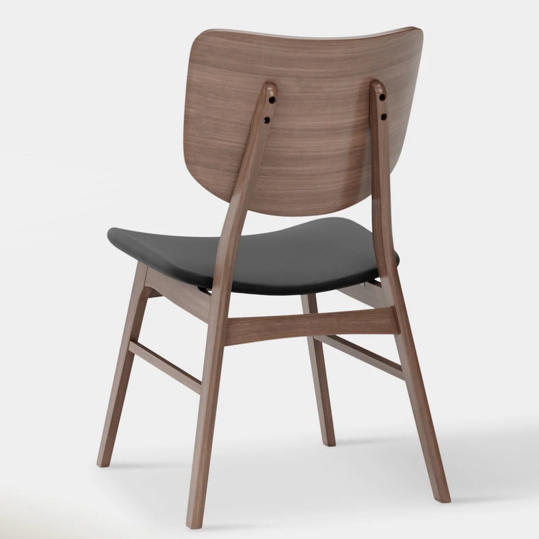 Set of 2 Hoft Home Anders Dining Chairs, Black & Walnut, 18.5" L x 23" W x 32" H