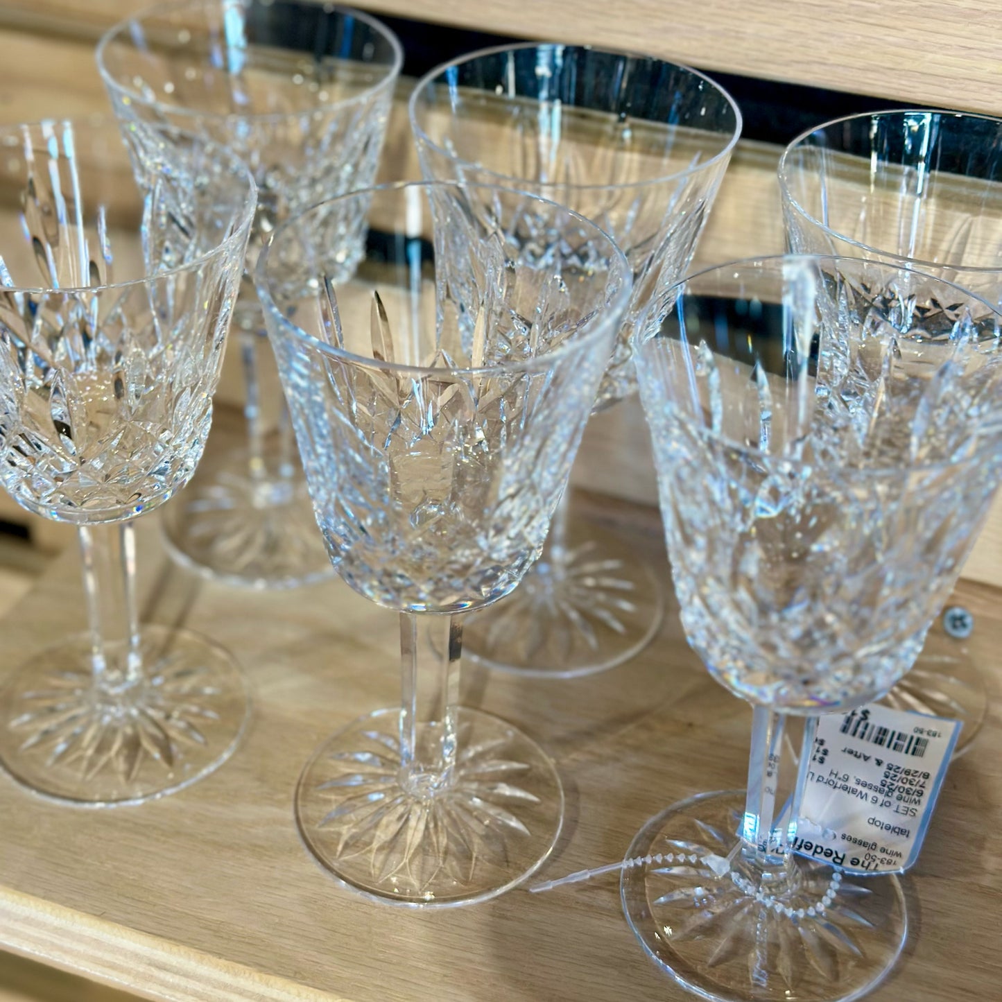 SET of 6 Waterford Lismore Wine Glasses, 6"H