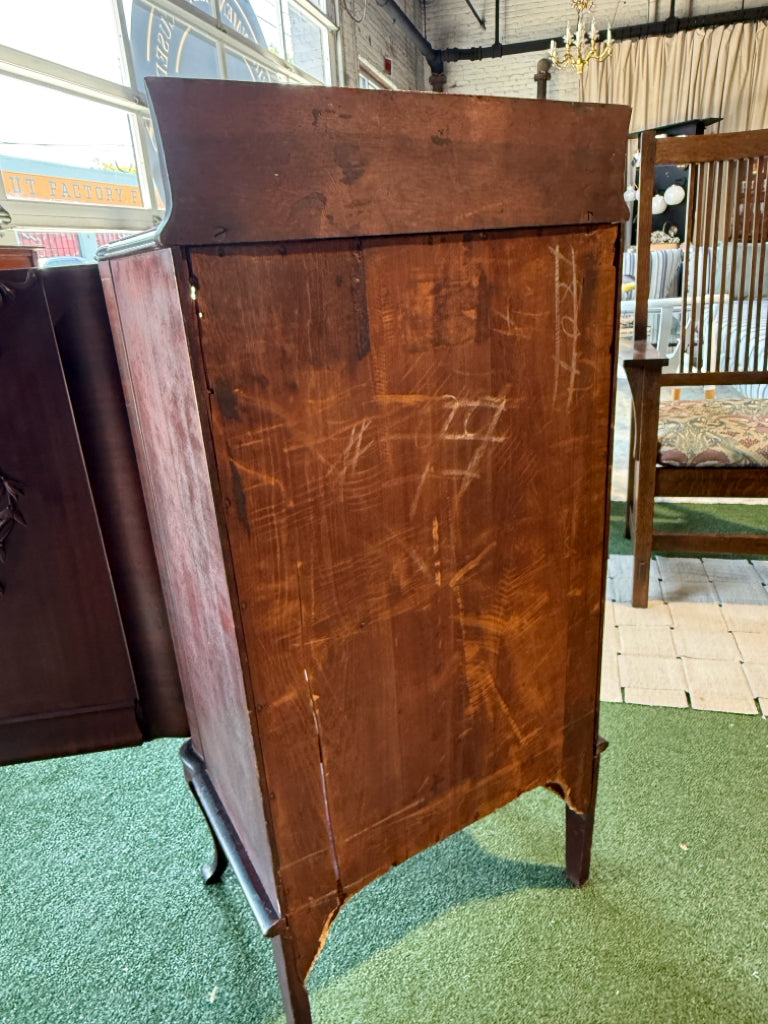 ATQ Renaissance Revival Sheet Music Cabinet, Mahogany,20"W x 14"D x 42"H