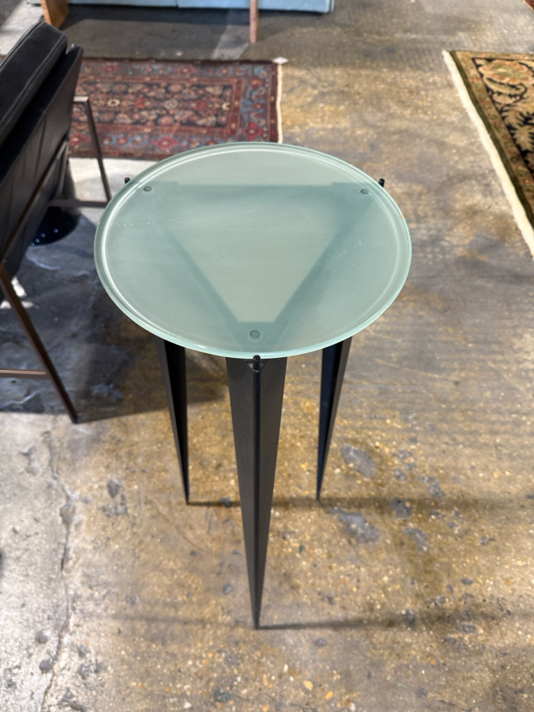 Frosted glass/black art or plant stand, 12" W x 12"D x 40"H