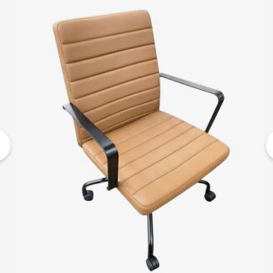 Rexford Leather Desk Chair, Tawny, 23.75"W x 24"D x 35.75"H