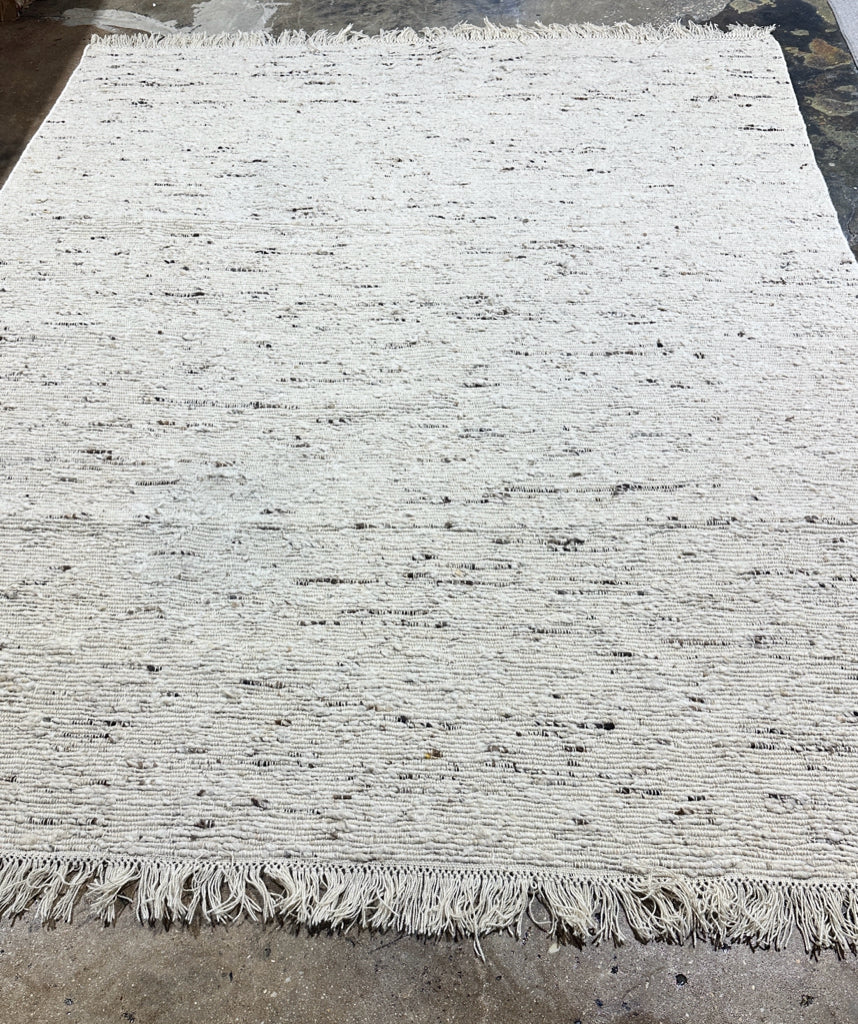 Wool rug, ivory/tan/gray, 8' x 10'