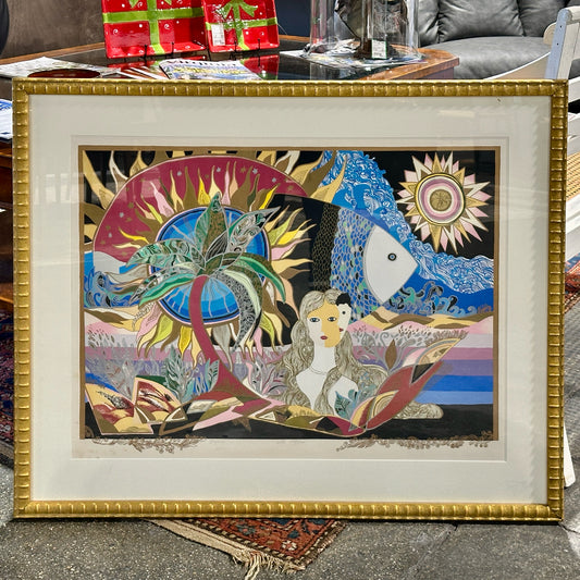 "Creation" by Ilan Hasson, Gold Framed, 37.5" L x 30.5"