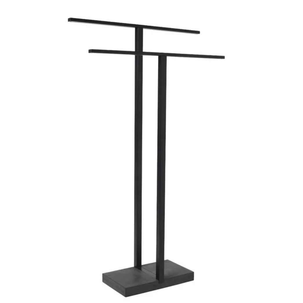 Blomus Menoto Towel Rack with Black Base, 6.25"W x 19.75"D x 33.9"H
