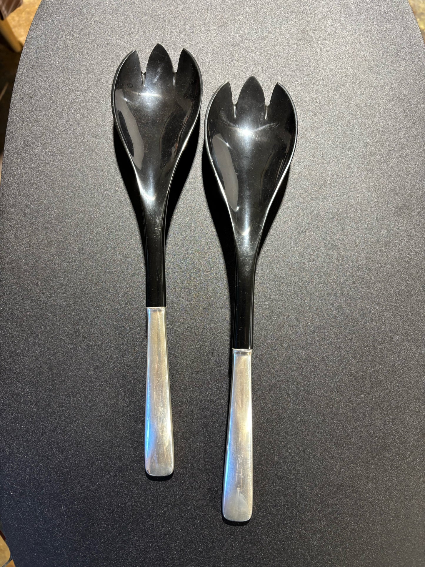 Vintage Silverplate Salad Servers 12" L x 2.75" W x 1.75" W
