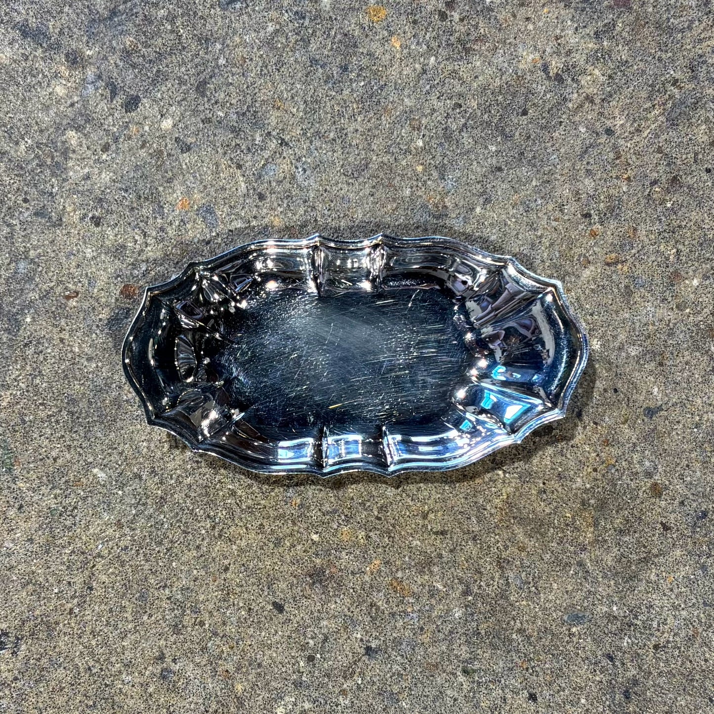 Chippendale Silverplate Dish 5" L x 2.75" W x .75" H