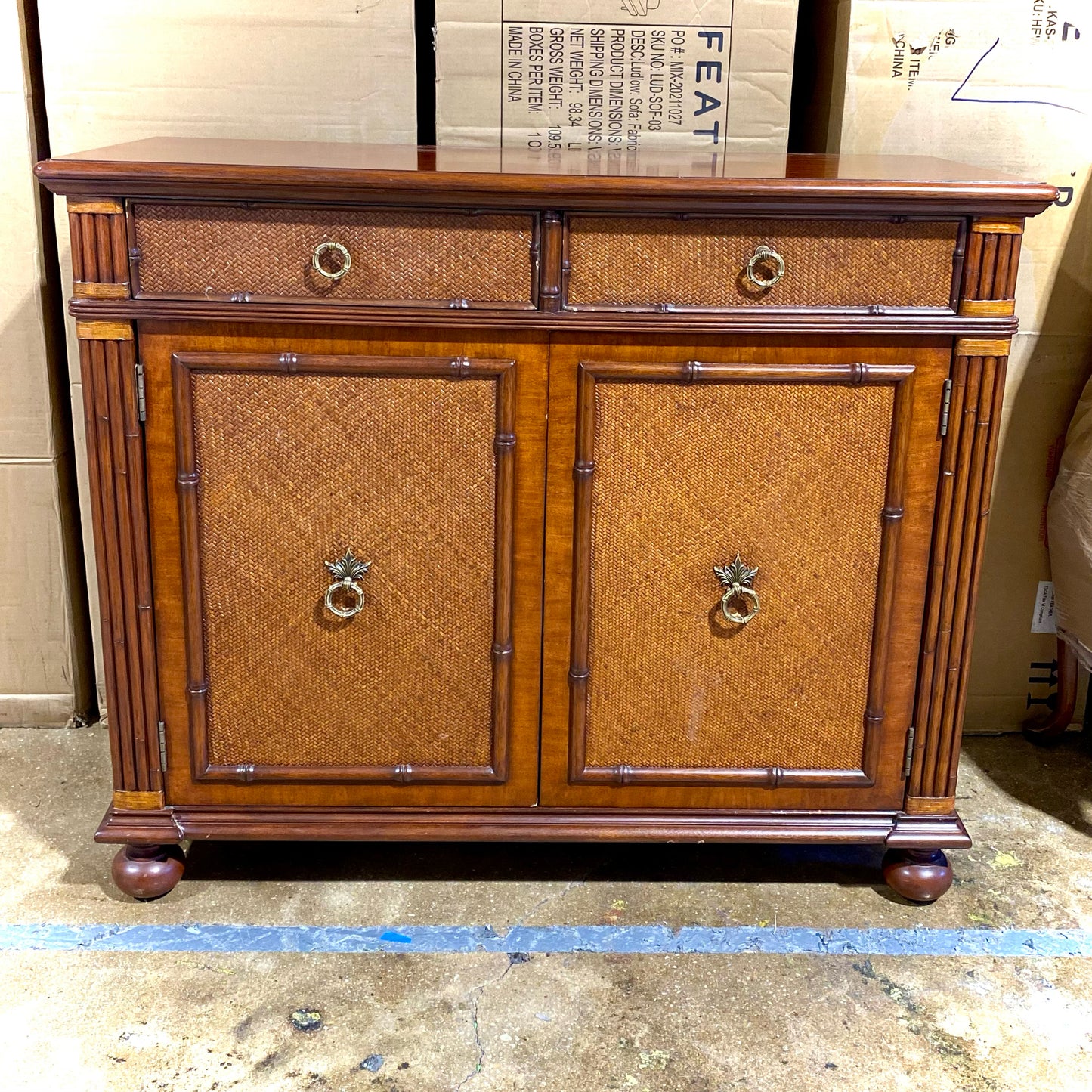 Vintage Ethan Allen Console Cabinet, 43.25"W x 18"D x 36"H