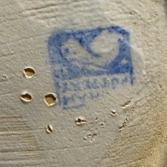 Vintage Dedham Pottery Iris Plate, 8.5"Dia x 1"D