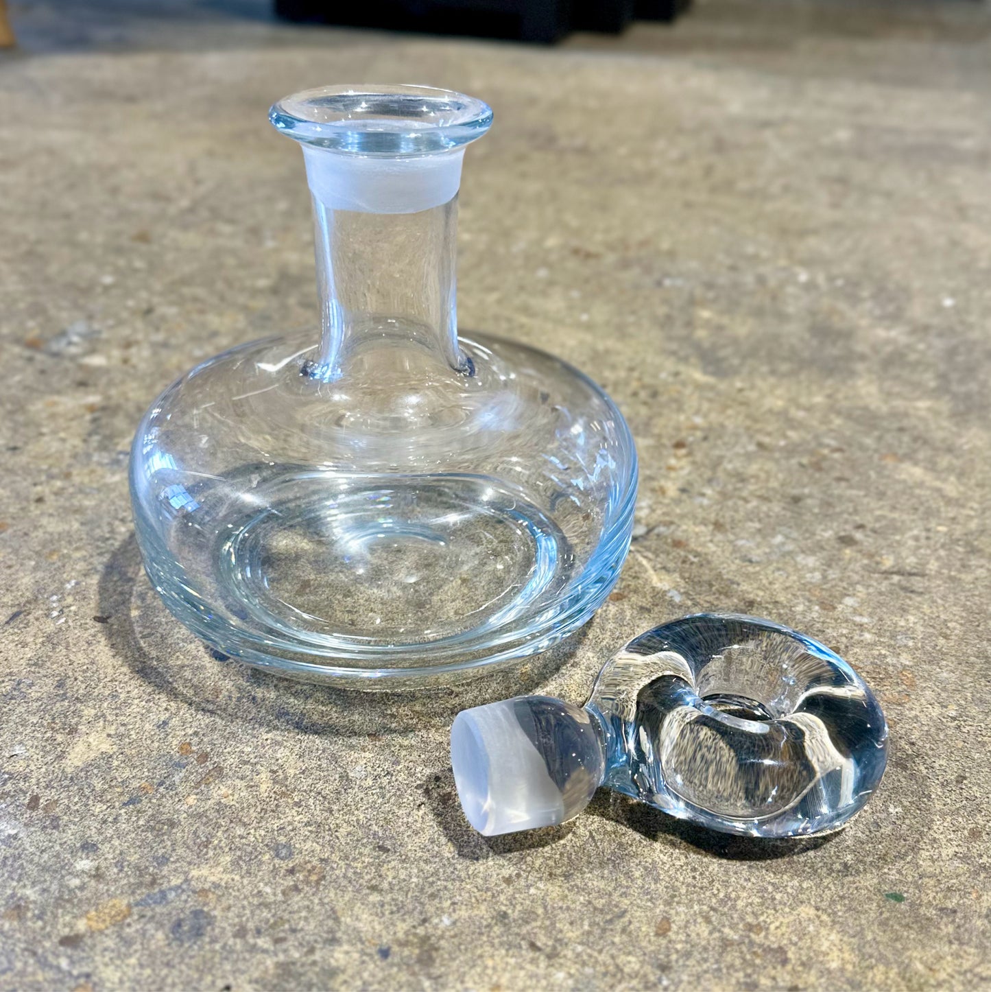 Vintage Kosta Bota Decanter, Designed by Rolf Sinnemark, 7" Dia x 10" H
