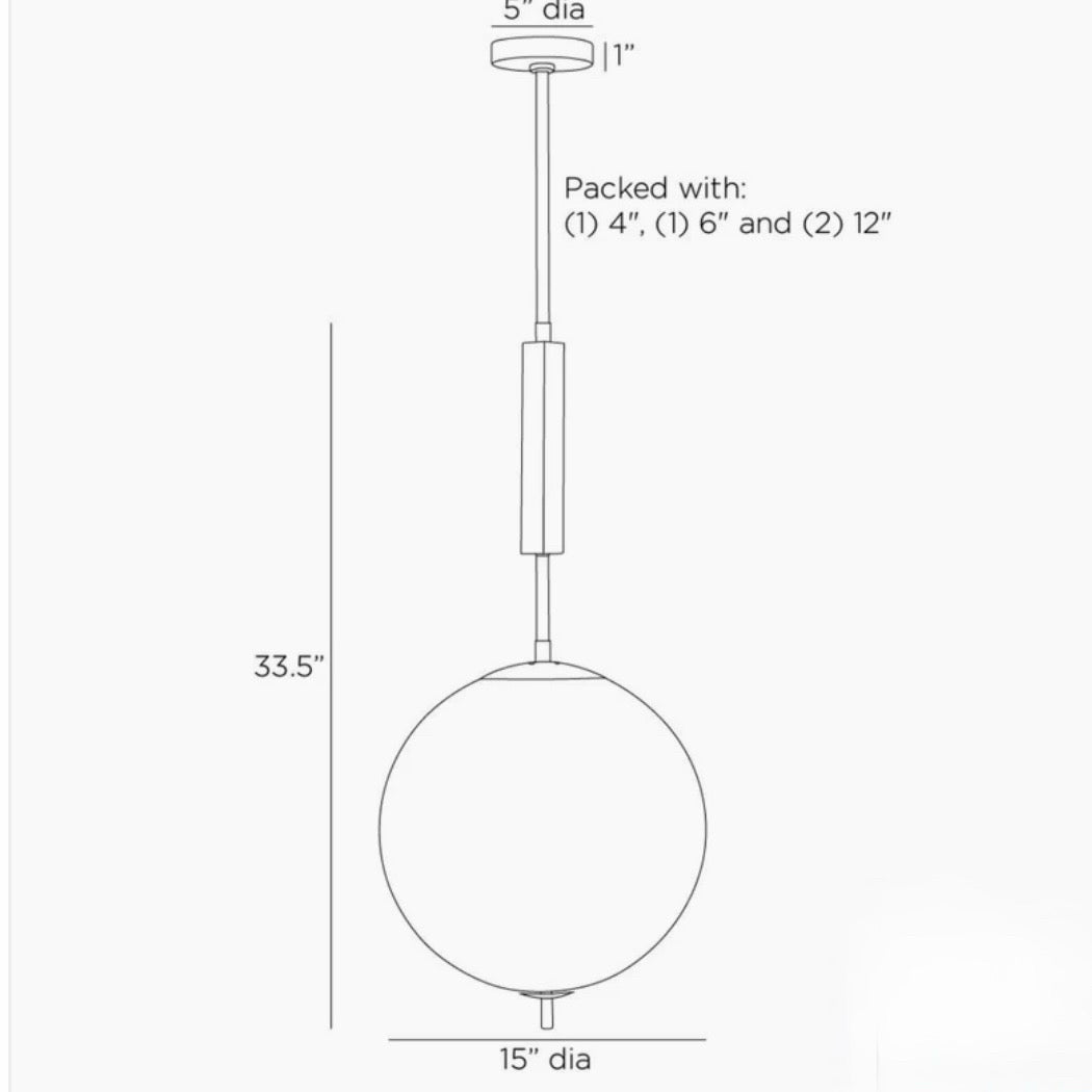 Arteriors Flagstaff Pendant, Frost Ombre Glass, 38"H x 15"W x 15"D