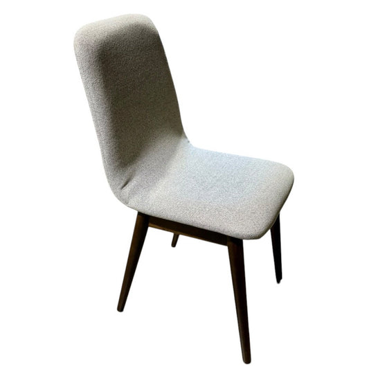 Eldridge Dining Chair, Pebble & Walnut, 16.3" W x 21.25" D x 35" H