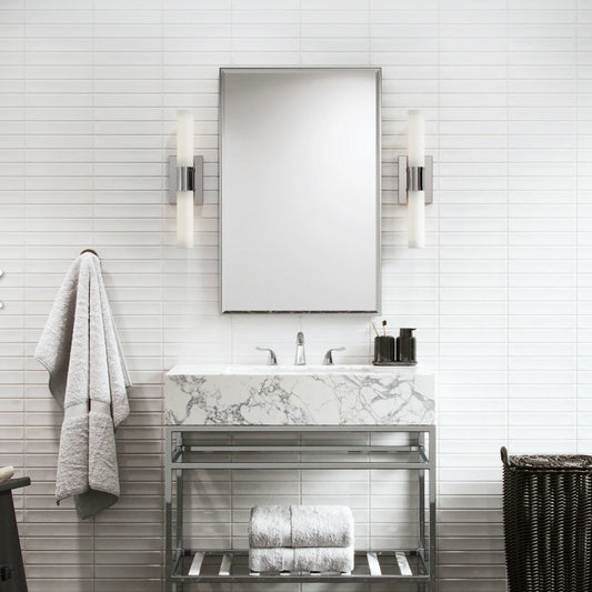 Keaton Bathroom Vanity Light, Chrome, 5" W x 3.6" D x 20" H