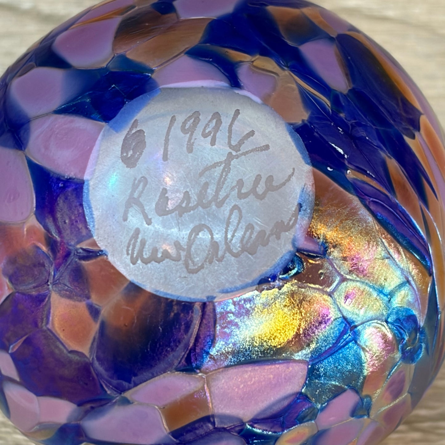 Rosetree Glass Studio Handblown Perfume Bottle, 4"H x 2.5"D