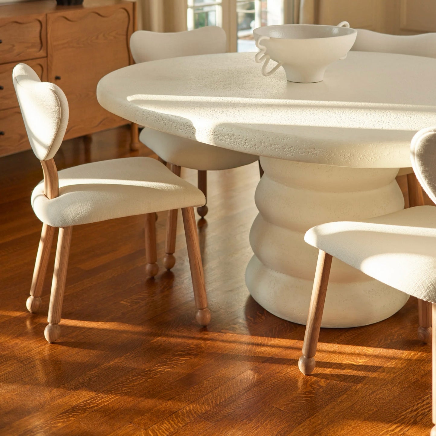 PAIR of Fontaine Dining Chairs by Aimee Song, Ivory Linen, 19" W x 22" D x 33" H