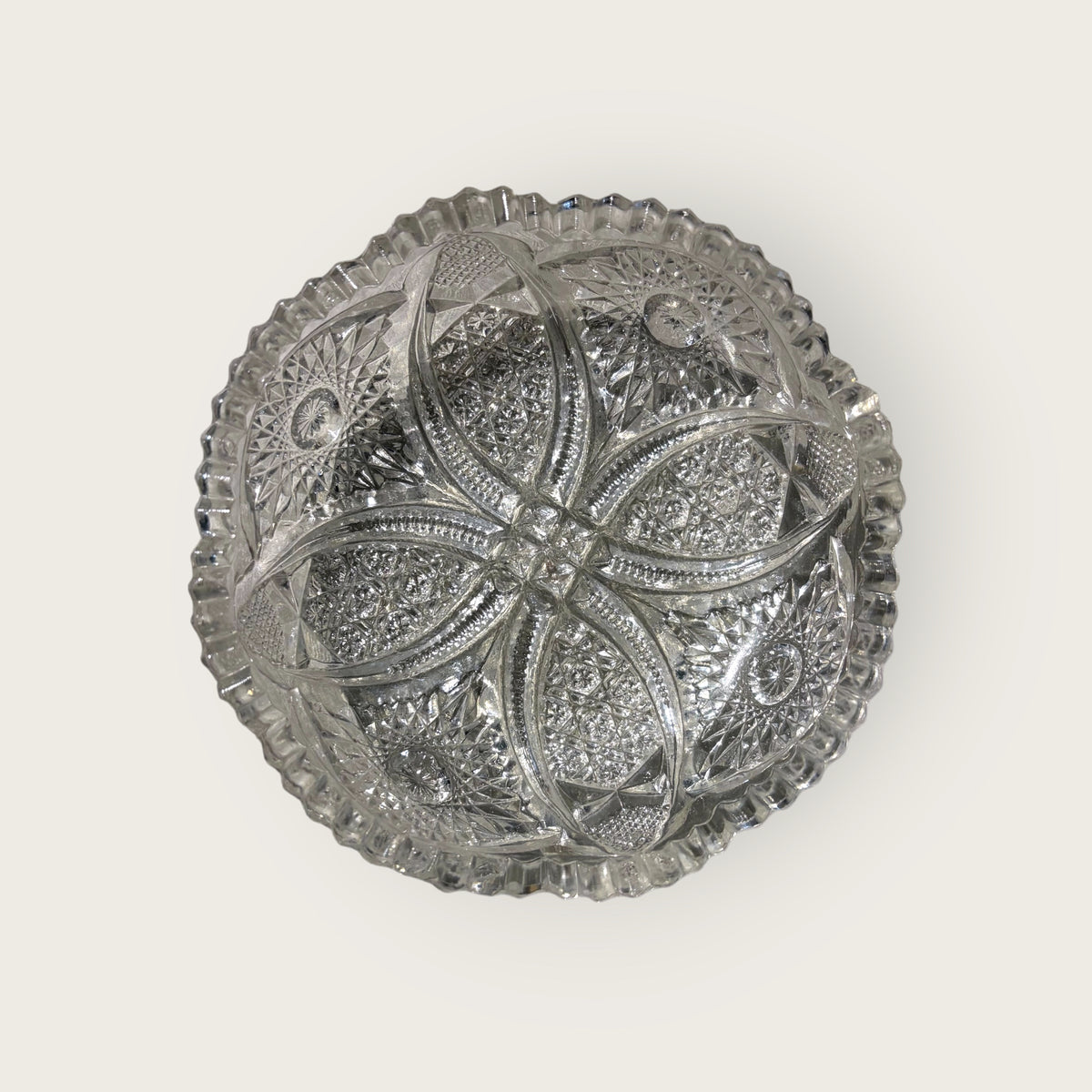 Cut Glass/Crystal Trinket Dish, 5.75"Dia x 1.5"H