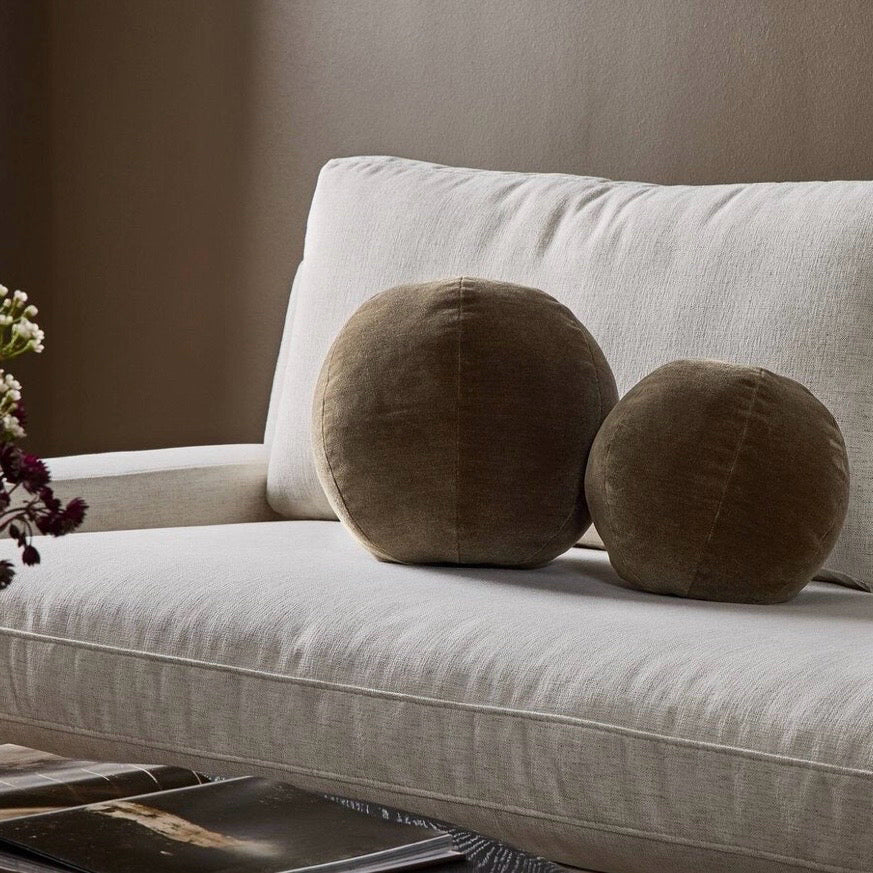 Balle Pillow (Set of 2), Monte Olive, 12"W x 12"H x 11"D