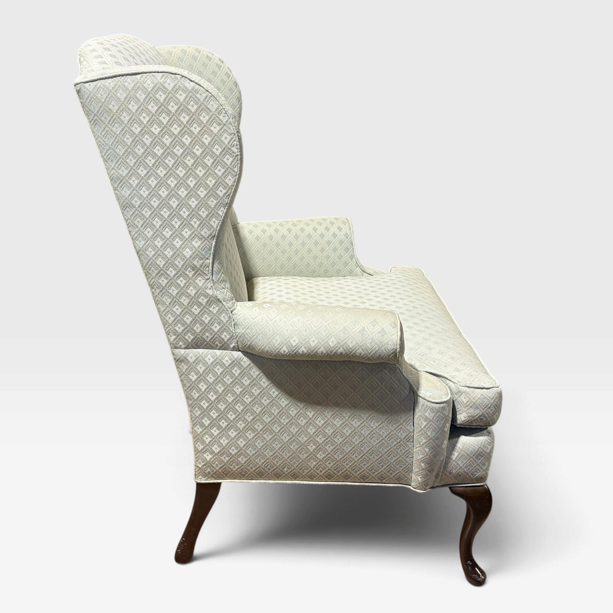 VTG Queen Anne Wingback Chair, 33.5"W x 37.5"D x 44.5"H