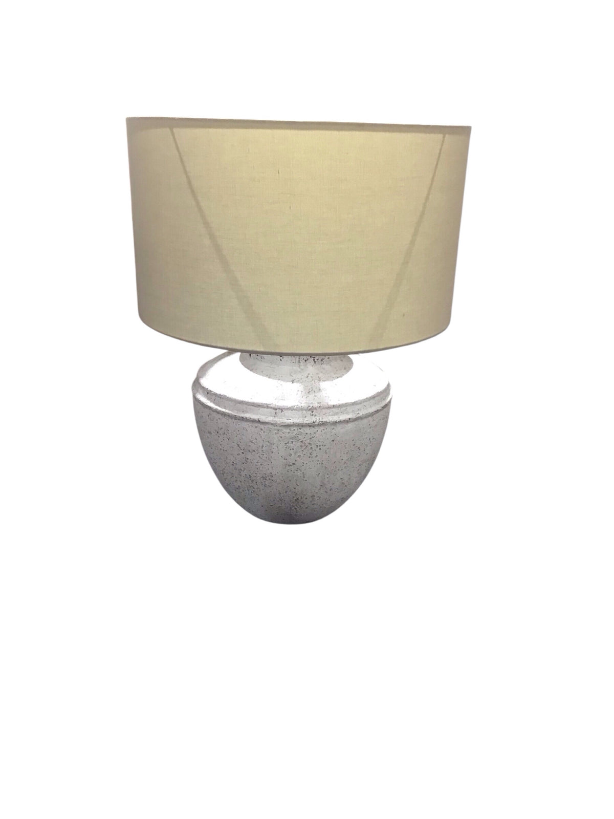 White w/gray Accents Lamp, 18"Dia x 24.5" H
