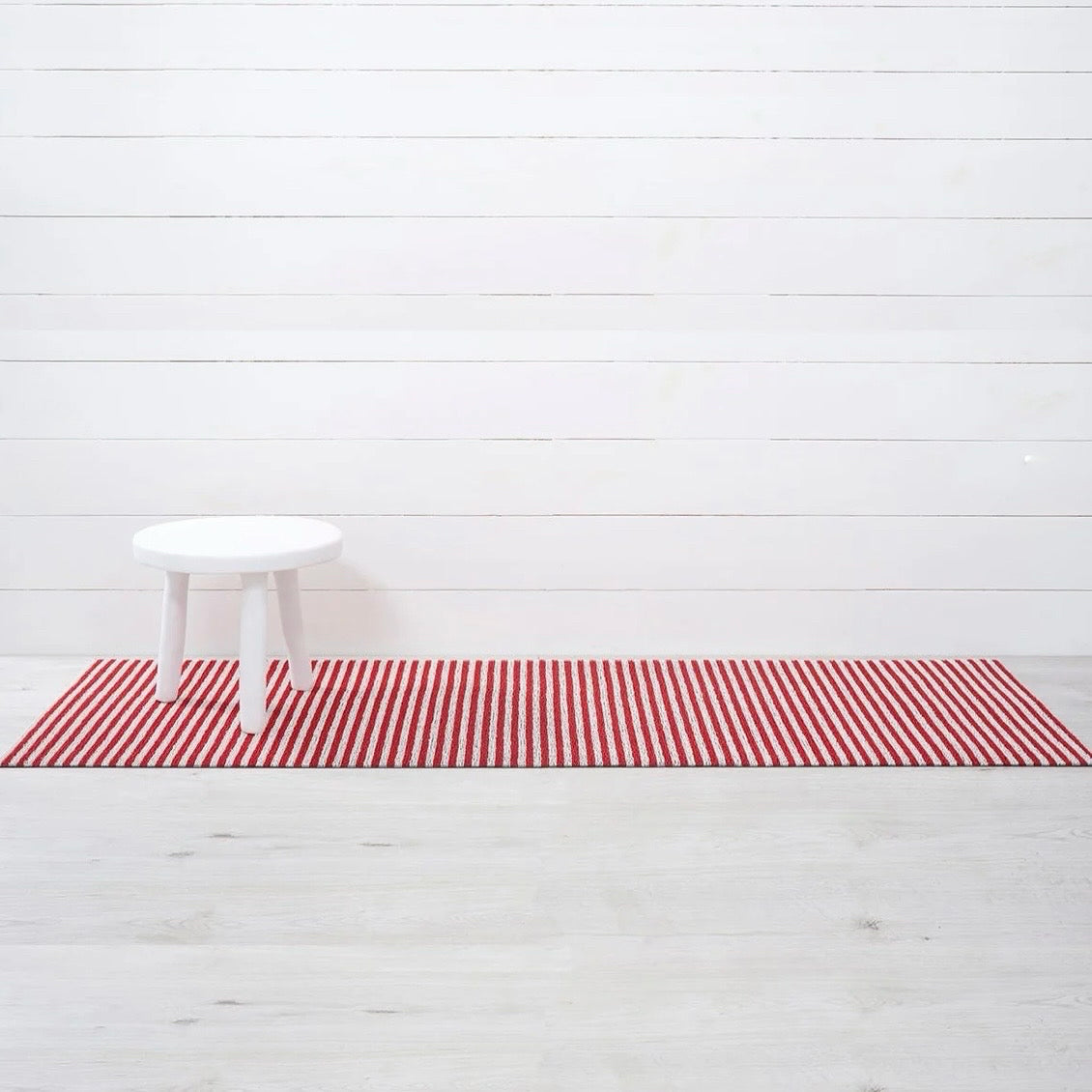 Chilewich Breton Stripe Shag Runner - Candy, 24" W x .25" H x 72" L