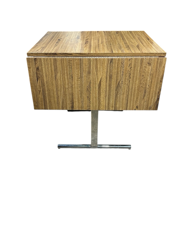 Vintage, Chrome, Laminate Dropleaf Table, 47"W x 30"D x 29"H