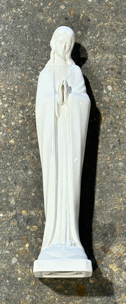 Vintage Ceramic Praying Madonna, 15.5"H x 2"W x 3"D