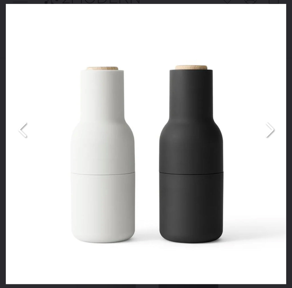 Salt & Pepper bottle grinders, 8"H