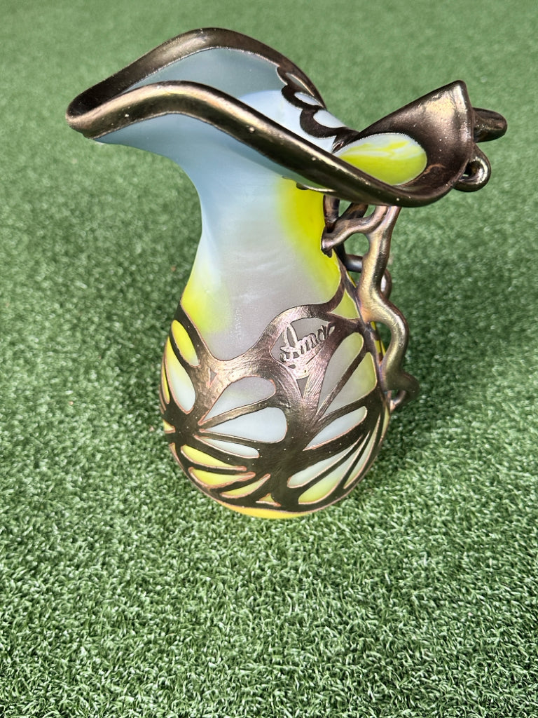AMA Romania Art Glass Pitcher