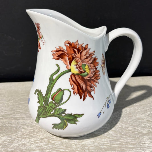 VTG Bia Cordon Bleu Floral Butterfly Pitcher, 7"W x 5.5"D x 7"H