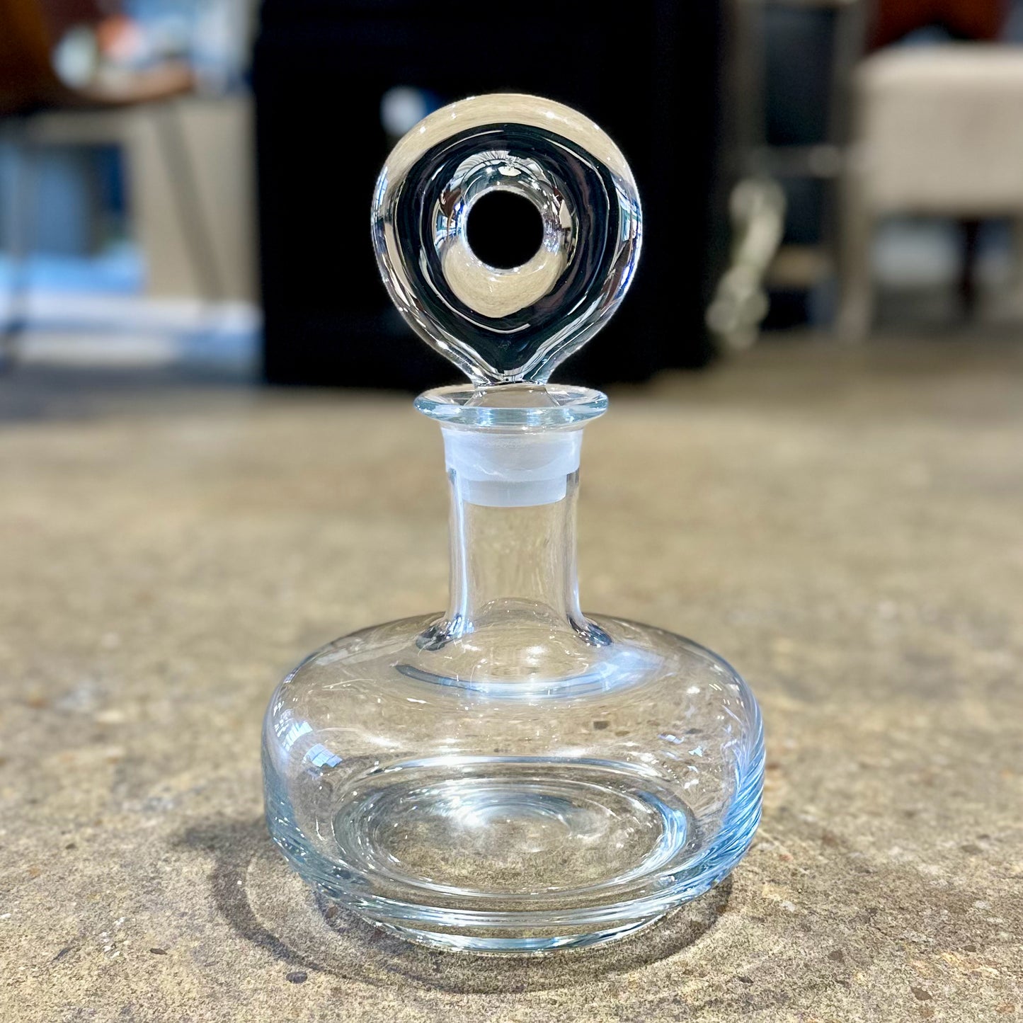Vintage Kosta Bota Decanter, Designed by Rolf Sinnemark, 7" Dia x 10" H