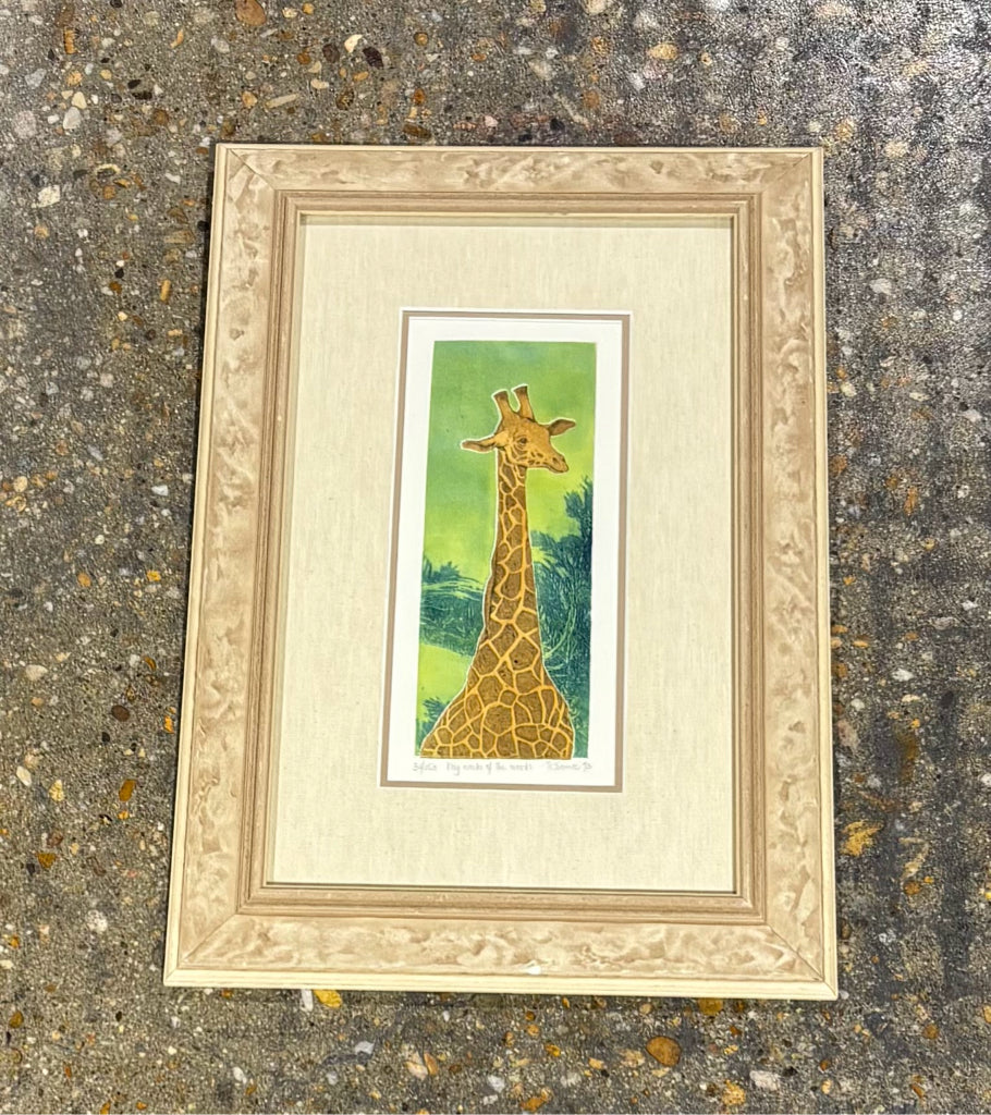 "My Neck of the Woods"block print, signed/numbered, 1969, 15.5"W x 22.5"H x 1"D