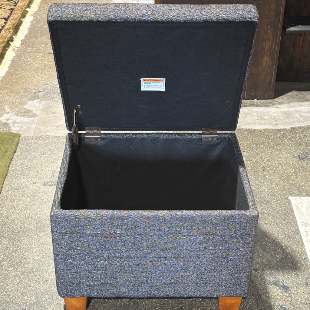 Upholstered storage ottoman, 21"W x 17"D x 18"H
