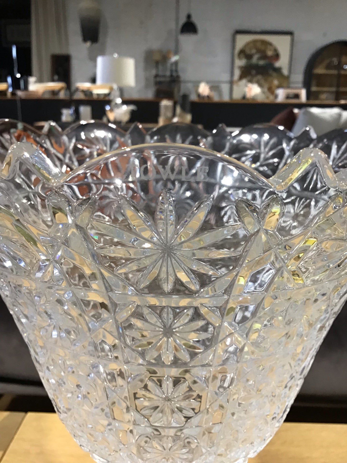 Towle Leaded Crystal Pedestal Bowl 14.5" H x 10" dia
