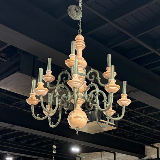 Rustic "Italian" Chandelier, 31"H x 29"W x 29"D