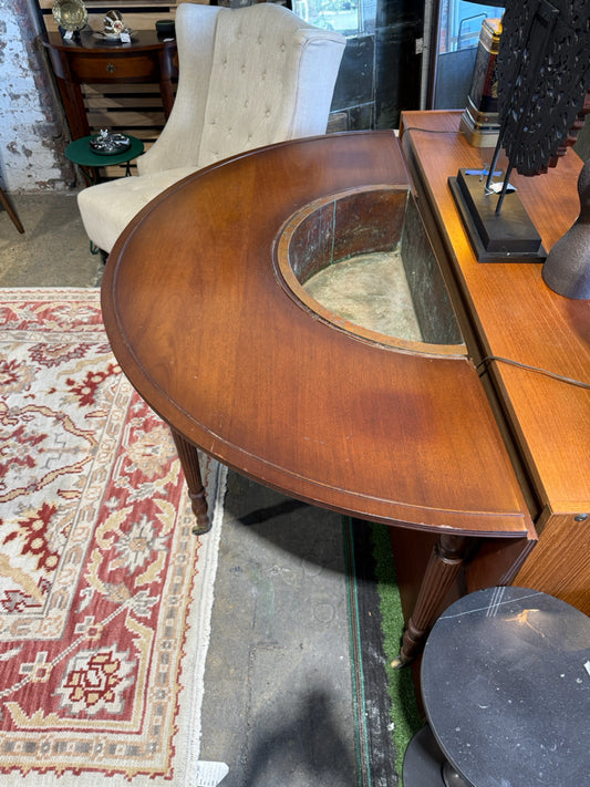 ATQ c. 1920s Hunt Table w/copper insert, 58"W x 40"D x 28.5"H