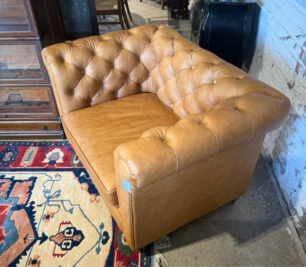 NEW Lyon Lounge Chair - Cognac Leather, 49.5" W x 34" D x 31" H