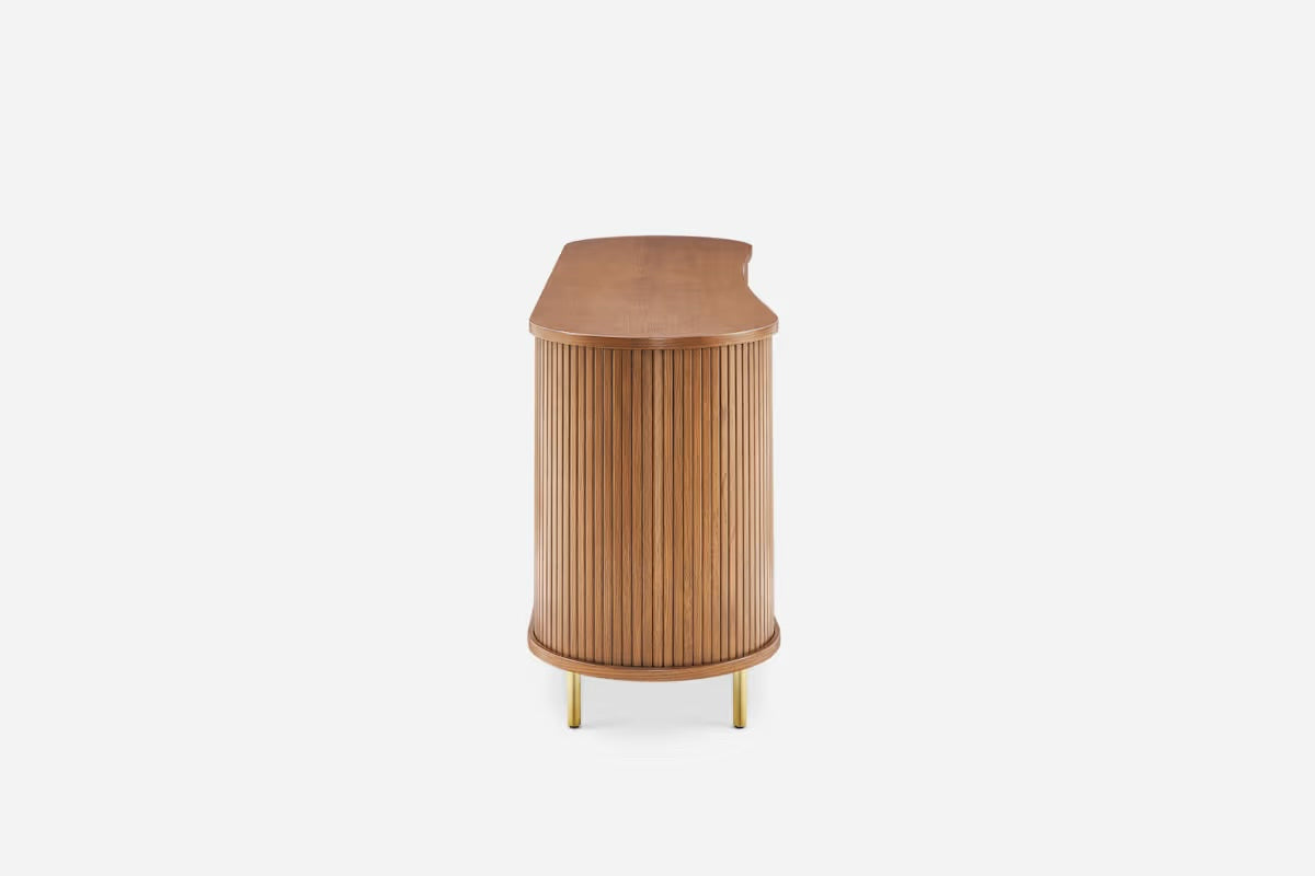 Castlery Harper Sideboard, Chestnut & Brass, 78.75" W x 19.75" D x 25.75" H