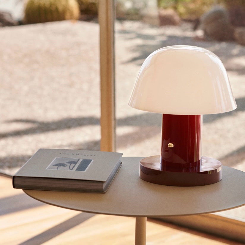 Setago Portable Table Lamp, Maroon/Grape, 9.1"Dia x 8.7"H
