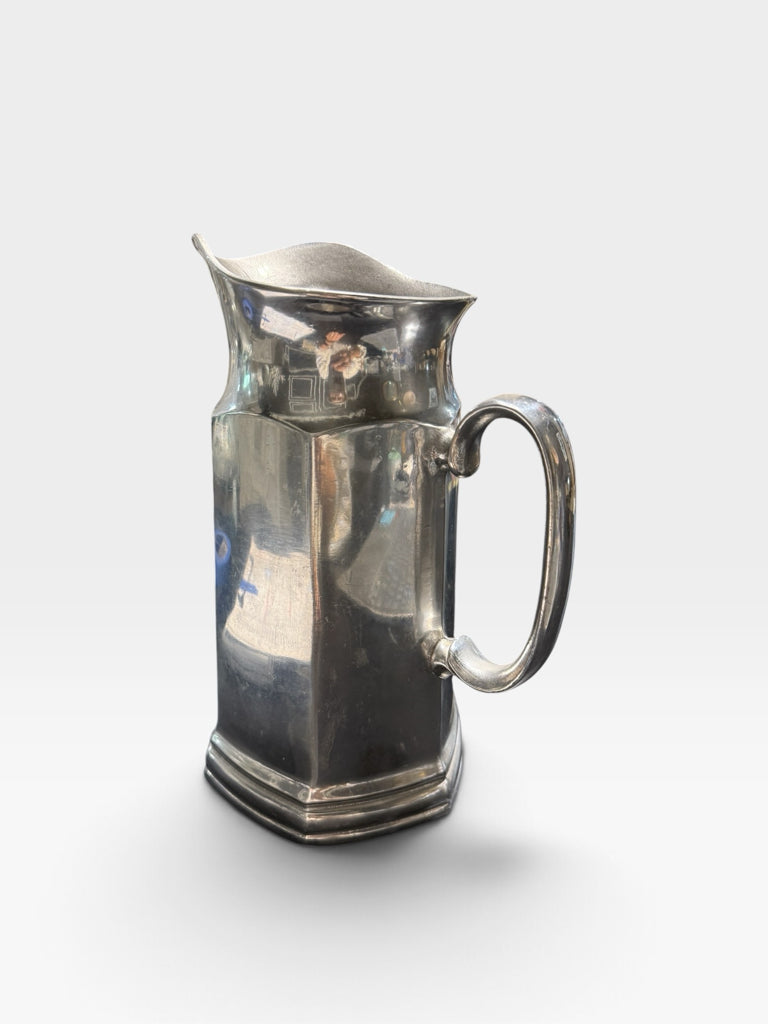 VTG Wilton Armetale Hexagonal pitcher, 7"W x 7"D x 10"H