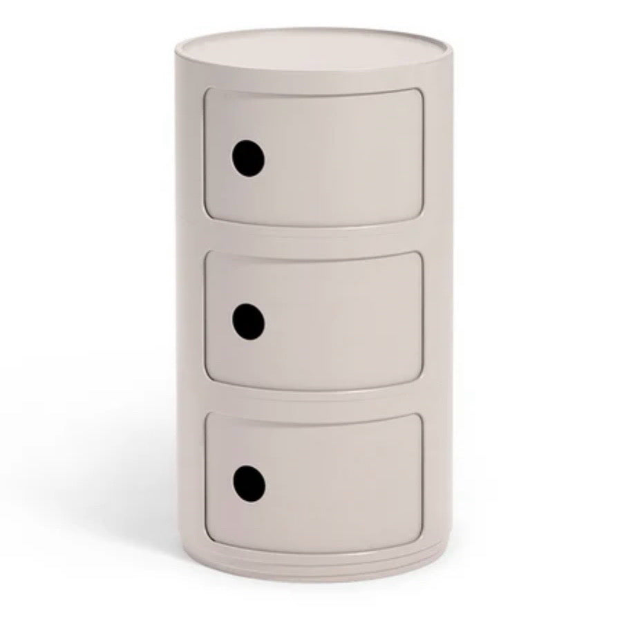Kartell Componibili Bio Storage, Cream, 12.6"Dia x 22.8"H