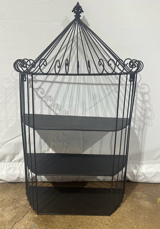 Birdcage Metal Shelf, 22" W x 9" D x 35" H