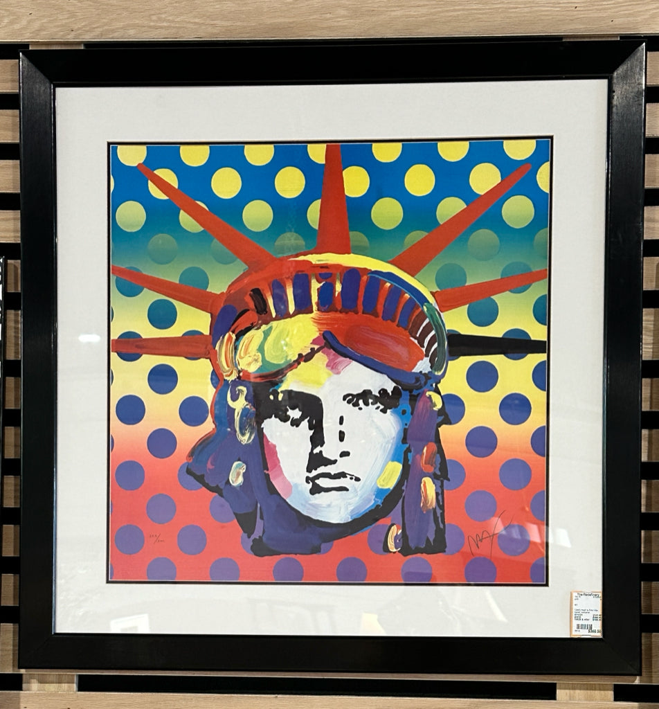 'Liberty Head' by Peter Max signed, numbered lithograph,2003, 33.5"H x 33.5"W