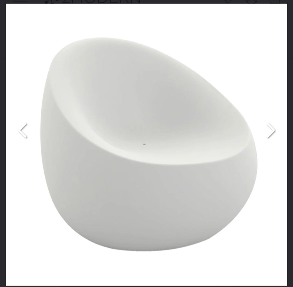 Stone Outdoor Lounge Chair, white, 34.75"W x 31.75"D x 30.75"H