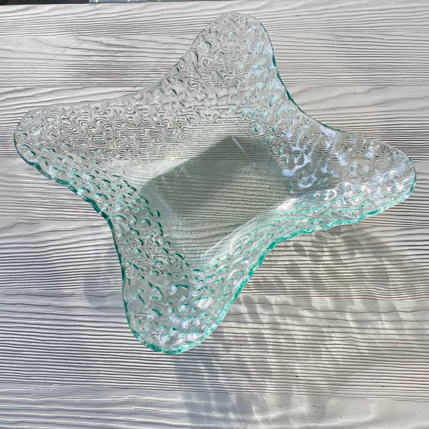 Recycled Glass Star Bowl, 11"W x 11"D x 2.6"H