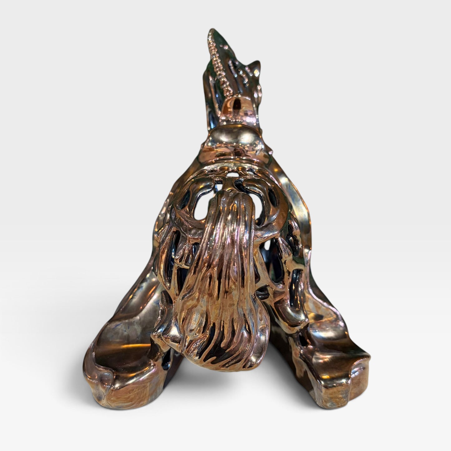 Decorative Open-Work Bronzed Horse Sculpture, 12"L x 11"H x 7.5"W